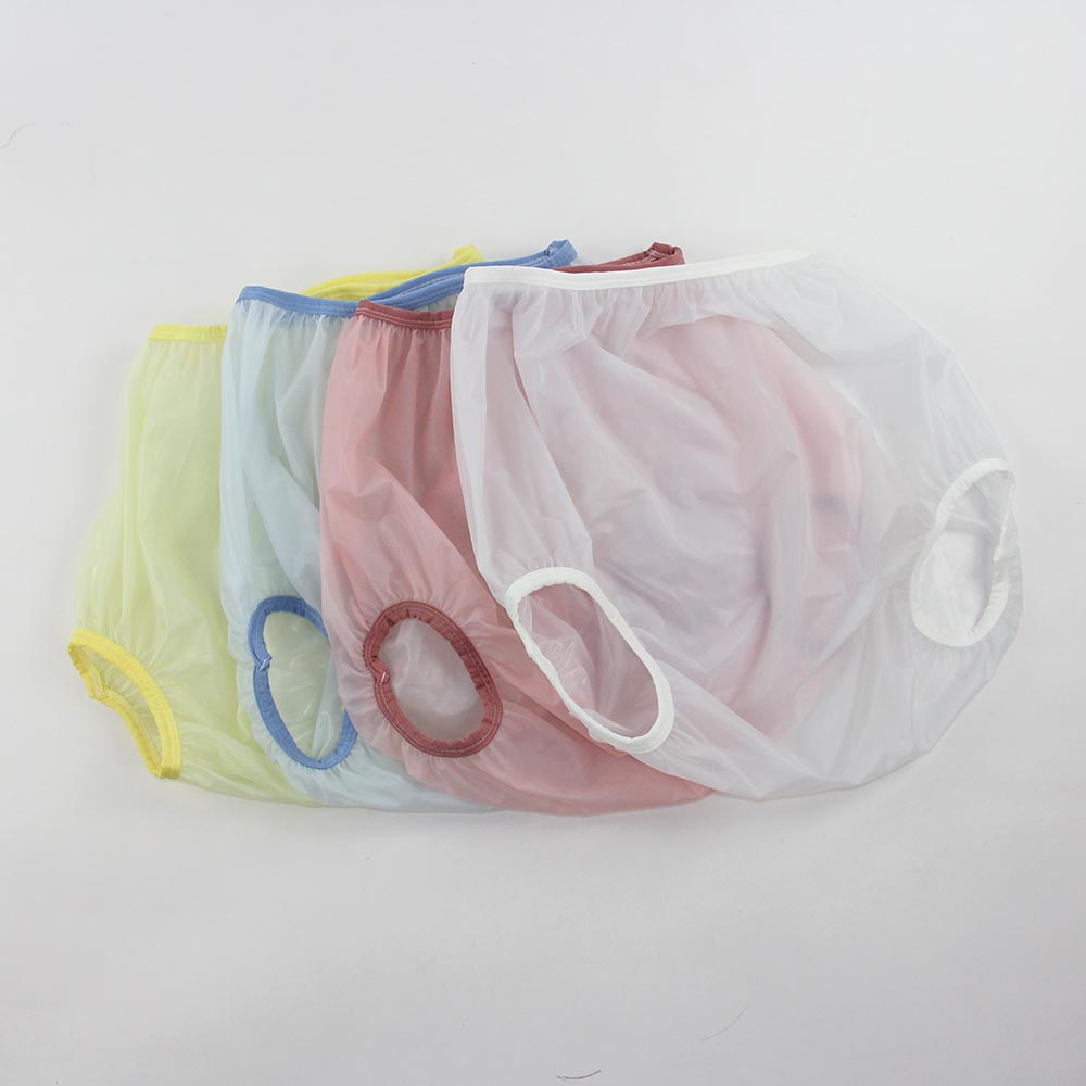PVC Incontinence Diaper Rubber Underwear Adult Baby Yellow Transparent
